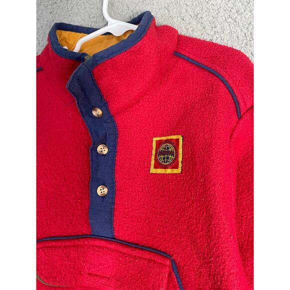 Little Levi’s Vintage Red Fleece Pullover Kids Size 6 Snap Collar Sweatshirt - Picture 8 of 14